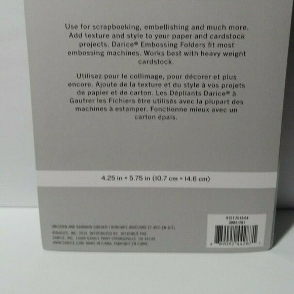 Darice Embossing Folder Unicorn Scrapbook Paper Crafts Card Making - Picture 5 of 6